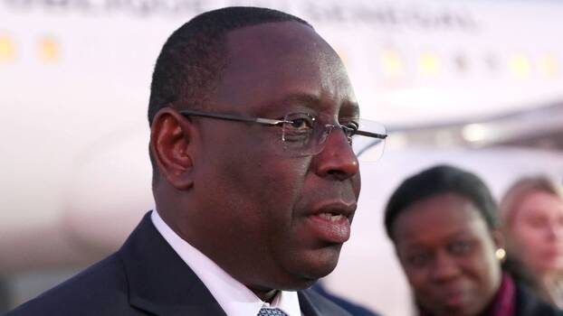 Sochi, Russia, October 23, 2019: Senegals President Macky Sall welcomed at Sochi International Airport as he arrives to take part in the Russia-Africa Summit.