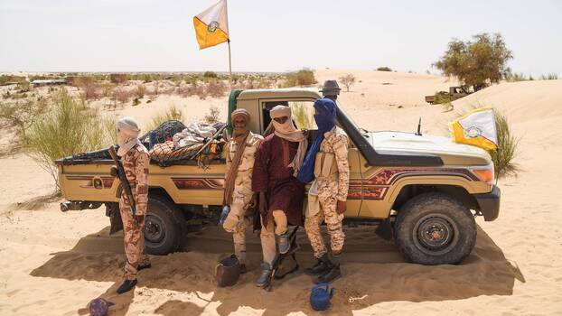 Kämpfer der Nationalen Bewegung zur Befreiung des Azawad (Coordination of Azawad Movements, CMA), ein Zusammenschluss von Tuareg-Milizen, die im Nordwesten Malis aktiv sind. 